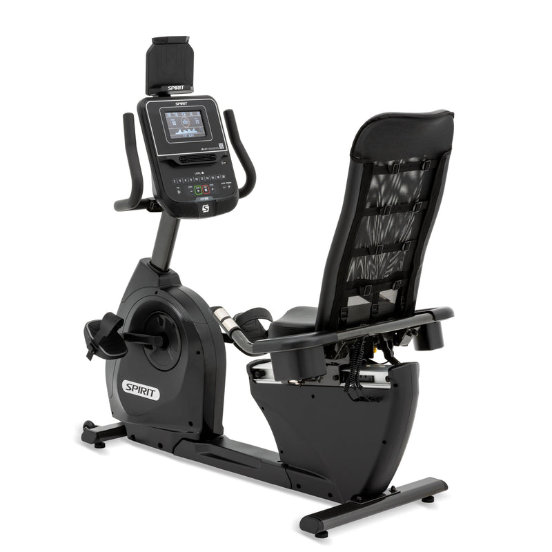 Spirit XBR55 Recumbent Bike main image from rear of bike angled right to left