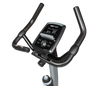 A close up image of the handle bars and console on the Flow Fitness DHT2000i Upright Bike. Fitness Options. Nottingham's leading fitness & gym equipment supplier.