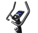 An image showing the handle bars with heart rate sensors and console on the Flow Fitness B3i Upright bike. Fitness Options. Nottingham's leading fitness & gym equipment supplier.