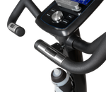 A close up image of the heart rate sensors on the handle bars of the Flow Fitness B3i upright bike. Fitness Options. Nottingham's leading fitness & gym equipment supplier.