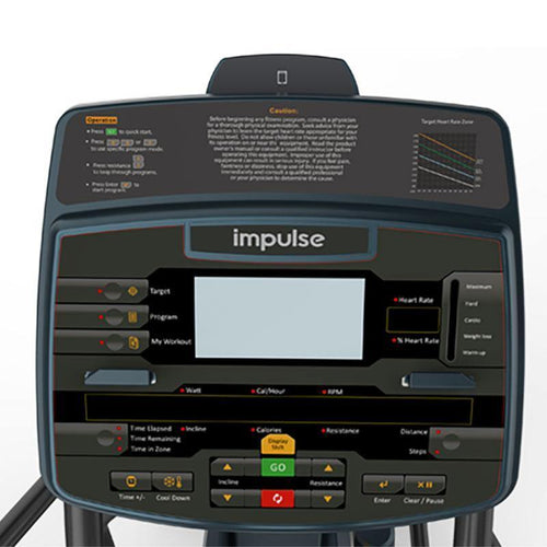 Close up image of the console on the Encore ECE7 Elliptical Trainer showing all the consoles many features.  Fitness Options, Online Gym Equipment Supplier and Nottinghamshire Showroom.