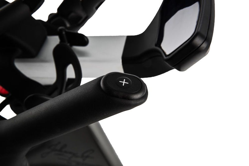 Close up image of a control for the Spirit Johnny G Bike at the end of a handle bar.  Fitness Options, Online Gym Equipment Supplier and Nottinghamshire Showroom