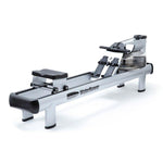 An image of the M1 Hi rise Waterrower taken from an angle showing the whole machine. Fitness Options, Online Gym Equipment Supplier and Nottinghamshire Showroom.