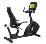 Image showing the BH H775R 12" Smart Focus Recumbent bike displaying a program on the console. Available from Fitness Options Nottingham. www.fitnessoptions.co.uk