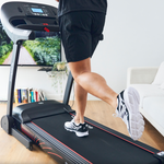 Bodytone Active Run LED treadmill showing a close up of the treadmill belt in a room setting