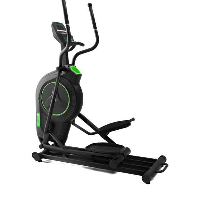 Image of green and black Bodytone EVOE4 Elliptical Crosstrainer angled from left to right