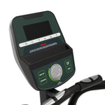 Close-up of a digital display on the console of the Bodytone EVOE4 Elliptical Crosstrainer with a white background