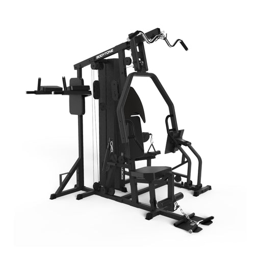 Bodytone EVOM4 Light Commercial Multi Gym viewed from VKR side against white background.