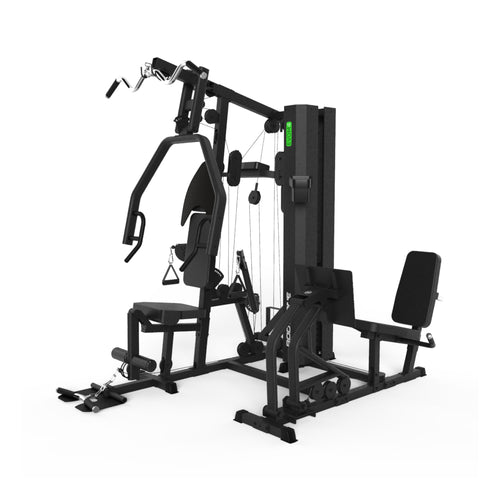 Bodytone EVOM4 Light Commercial Multi Gym viewed from leg press side against white background