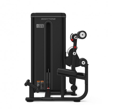 Bodytone Light Commercial Dual Abdominal and Back Extension station side view with roller pad in back extension position against a white background