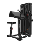 Bodytone Light Commercial Dual Bicep and Tricep station with arm in tricep position viewed from an angle from front of arm pad against a white background.