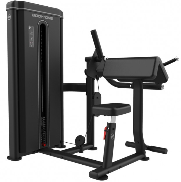 Bodytone Light Commercial Dual Bicep and Tricep station with arm in tricep position rear view against a white background.