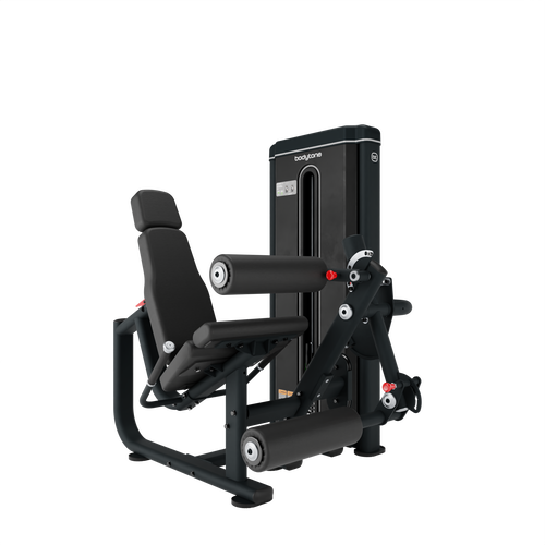 Bodytone Light Commercial Dual Leg Curl and Leg Extension machine front view at an angle on a white background