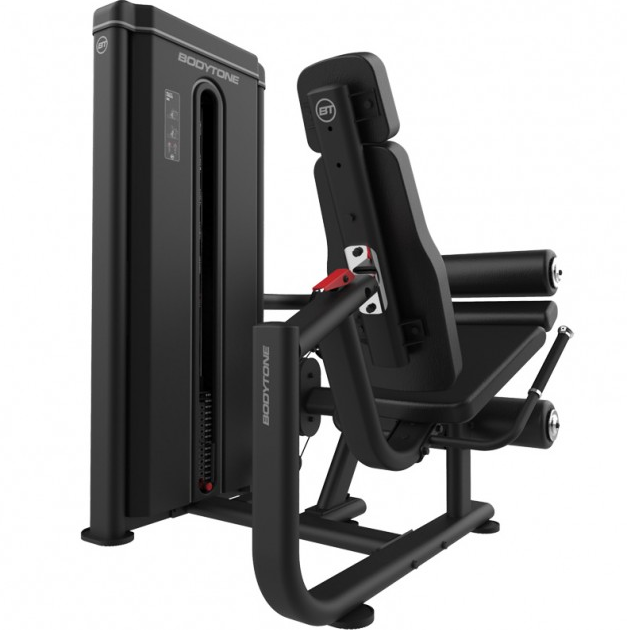 Bodytone Light Commercial Dual Leg Curl and Leg Extension machine angled rear view on white background