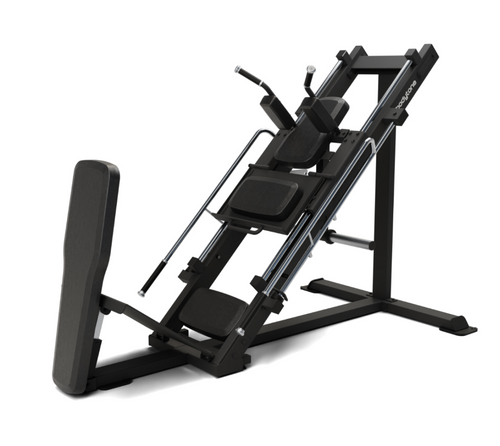 Bodytone Light Commercial Dual Leg Press and Hack Squat seen from right side against a white background in hack squat mode.