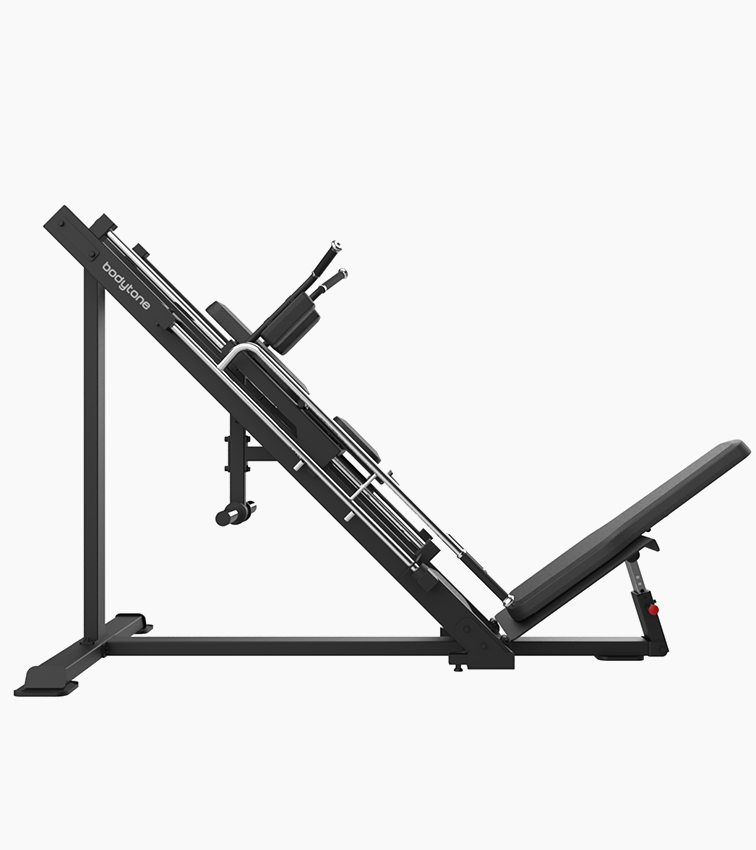 Bodytone Light Commercial Dual Leg Press and Hack Squat side view against white background.
