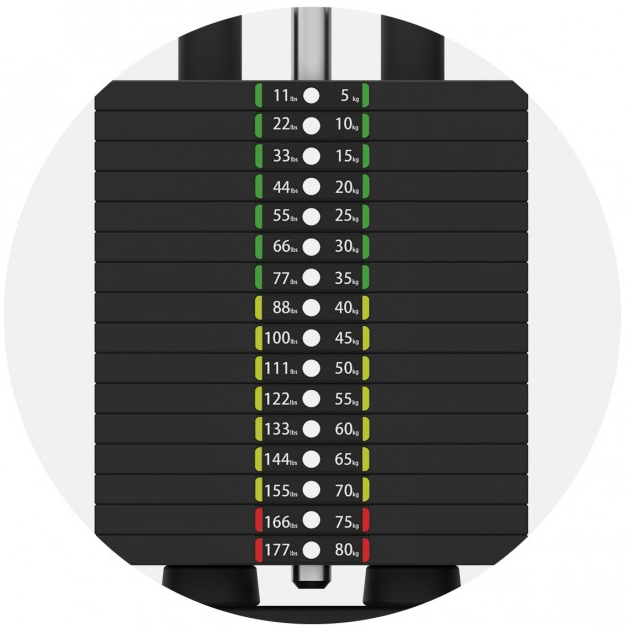Bodytone Light Commercial Dual abductor and adductor multi coloured weight stack