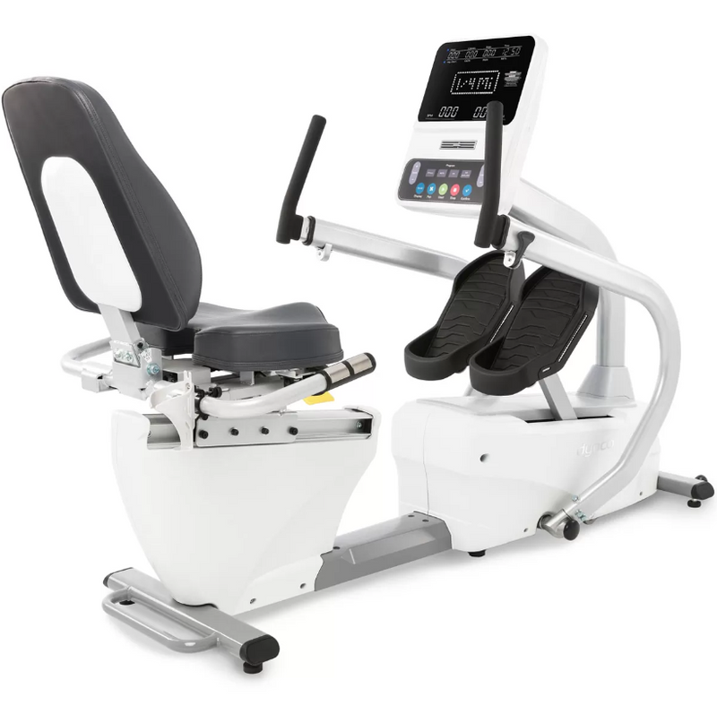 Dyaco Medical Physical Therapy Recumbent Stepper 4.0S rear view with no one on it.