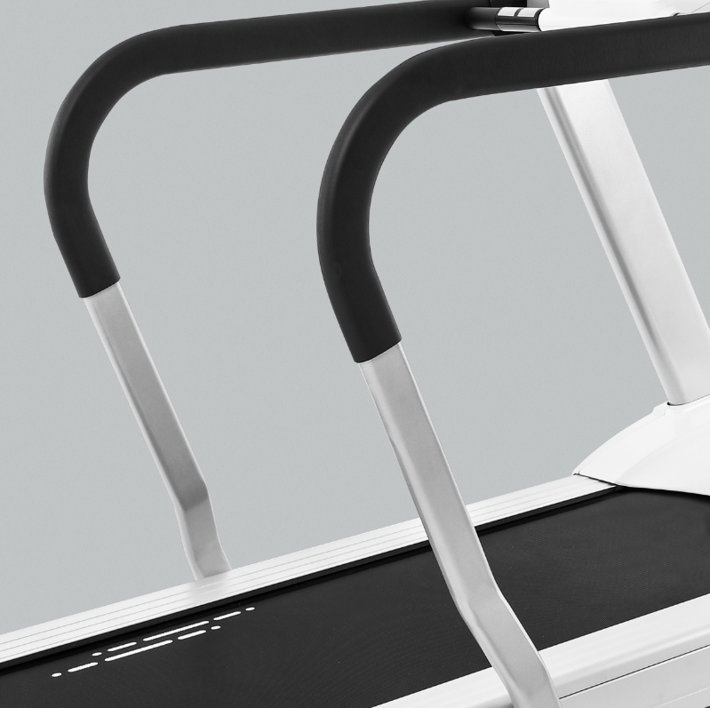 Dyaco Medical Physical Therapy Treadmill 4.0T with a close up of the safety handrails.