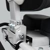 Dyaco Medical Rehabilitation 7.0R Recumbent Bike showing close up of backrest adjustment positions in numbers. These numbers show the different angle of the backrest.