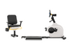 Dyaco Medical Rehabilitation Recumbent Bike 8.5R side view with seat removed from machine to allow wheelchair access
