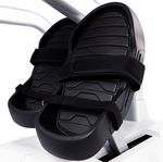 Dyaco Medical Rehabilitation Recumbent Seated Stepper 7.5S close up of footplates.