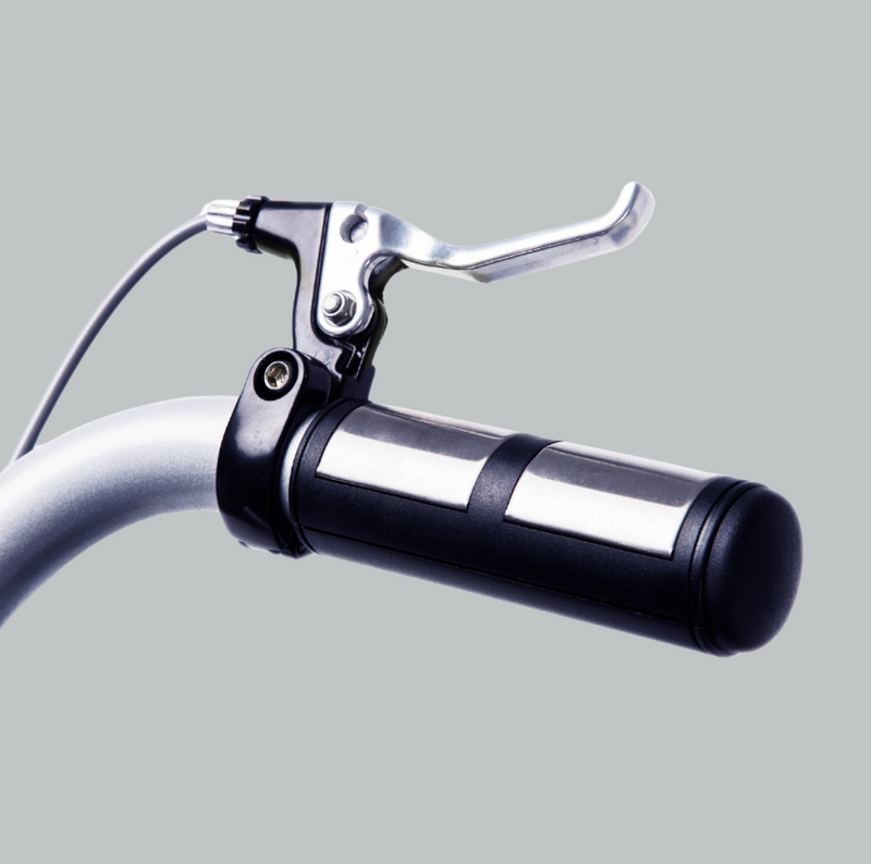 Dyaco Medical Rehabilitation Recumbent Seated Stepper 7.5S close up of hand brake.