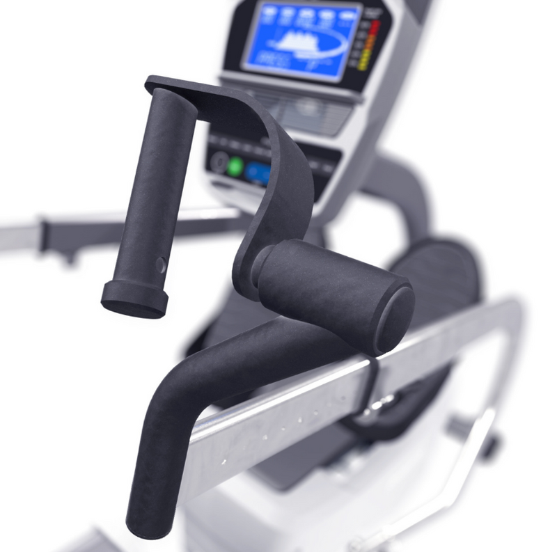 Dyaco Medical Rehabilitation Recumbent Seated Stepper 7.5S close up of up of upper body rotating handle.