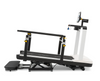 Dyaco Medical Rehabilitation Treadmill 8.0T side view howing treadmill in its lowest decline position.