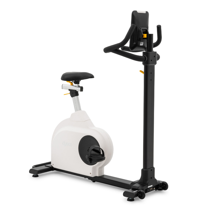 Dyaco Medical Rehabilitation Upright Bike 8.0U angled side view from front, right to left.
