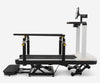 Dyaco medical Series 8.0T treadmill with the whole bed raised to allow access to patient. This is against a white background.