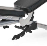 Horizon Adonis bench close up of mechanism that alters the backrest position