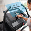 Nordic Track X22i Incline Trainer showing 22" Touchscreen with blue information overlay