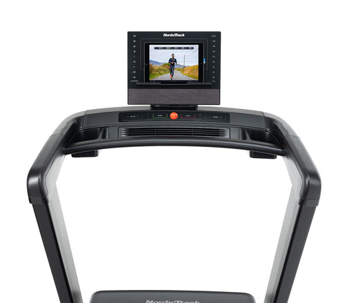 NordicTrack Commercial LE Treadmill console viewed from the rear of the machine.