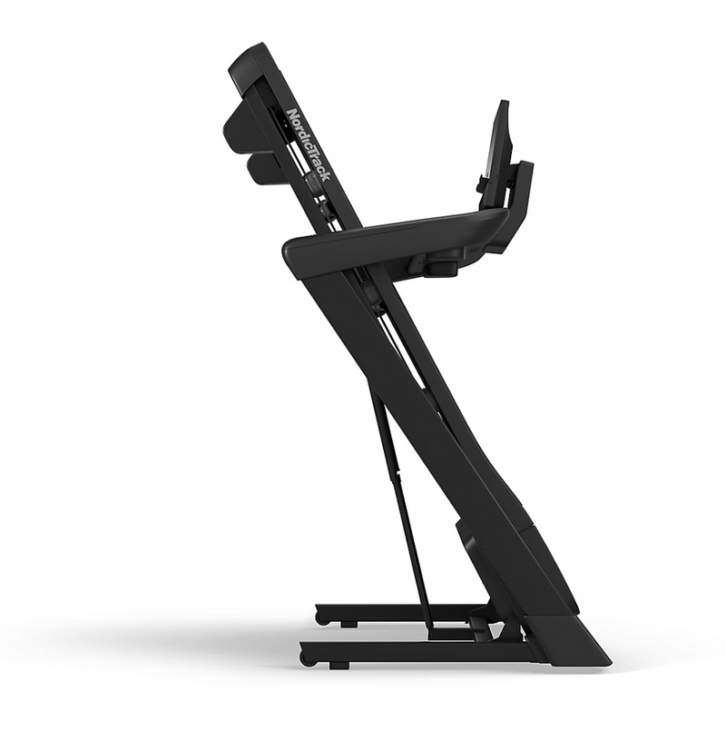 NordicTrack T7 Treadmill folded on white background