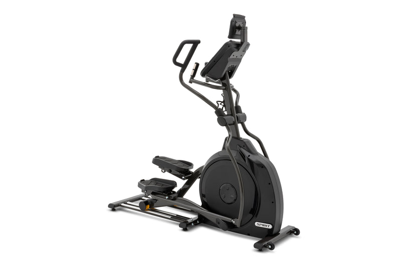  Spirit XE295 Elliptical trainer.  A view of the cross trainer from the front, taken from an angle.