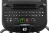 Spirit XE 395 ENT Elliptical Trainer. A close up image of the controls buttons on the elliptical trainer, including level, incline, fan, child lock, stop and start.