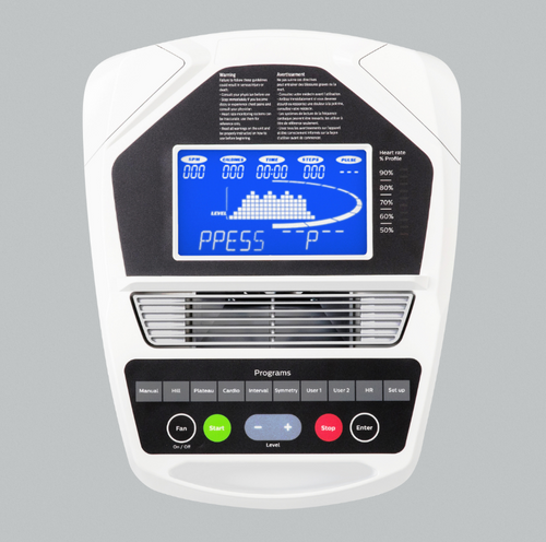 Dyaco Medical Rehabilitation Recumbent Seated Stepper 7.0S showing close up of console.