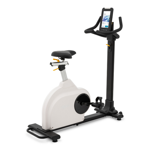 Dyaco Medical Rehabilitation Upright Bike 8.0U side angled view with no one on it.