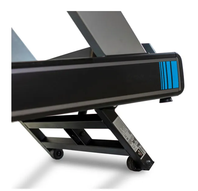 A close up image of the elevation mechanism on a BH RCM Pro Med Treadmill. Available from Fitness Options Nottingham. ww.fitnessoptiions.co.uk