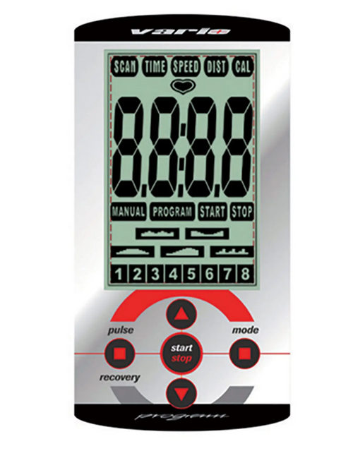 BH Vario Pro Rowing Machine close up of console readouts and feedback.