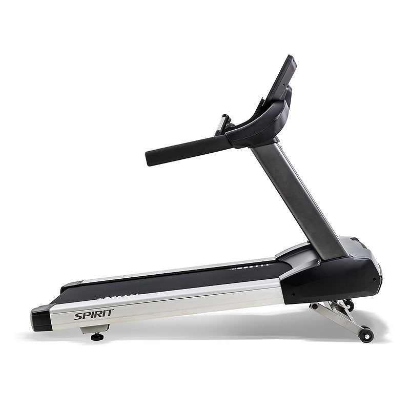 Spirit CT850+ Commercial treadmill side view in elevated position