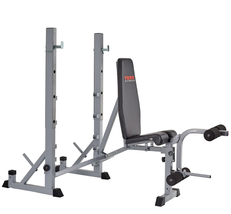 York Fitness Folding Weight Bench With Squat Rack York Barbell 540