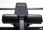 A close up image of the leg rollers on the York Barbell C19BB Olympic bench with leg developer. Available from Fitness Options Nottingham.