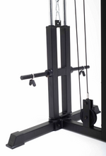 Image of the weights posts with spring collars on the York Barbell C19LR lat pulldown and low row. Available from Fitness Options Nottingham.