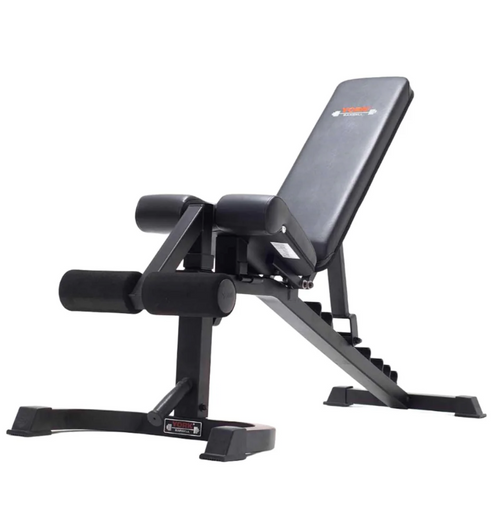 An image showing the York C19UB Utility Dumbell Bench froman angle with the back rest in a semi upright position. Available from Fitness Options Nottingham.