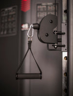 A close up view of a stirrup handle attached to the BH G160 Rack Smith. Fitness Options. Nottingham's leading fitness & gym equipment supplier.