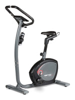 An image of the Flow Fitness DHT750 Upright bike taken from the side showing its walk through frame. Fitness Options. Nottingham's leading fitness & gym equipment supplier.