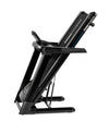 An image of the Flow Fitness T2i Treadmill when folded. Fitness Options. Nottingham's leading fitness & gym equipment supplier.