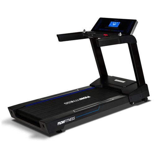 Am image of the Flow Fitness T3i Light Commercial Treadmill taken from an angle. Fitness Options. Nottingham's leading fitness & gym equipment supplier.